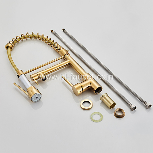 Countertop installation pull-out kitchen gold spring faucet